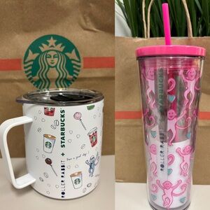 Starbucks x Roller Rabbit Holiday Stainless Steel Cup & Tumbler Duo Ltd Edition
